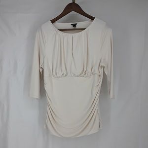 Ann Taylor Cream Blouse Sz Large